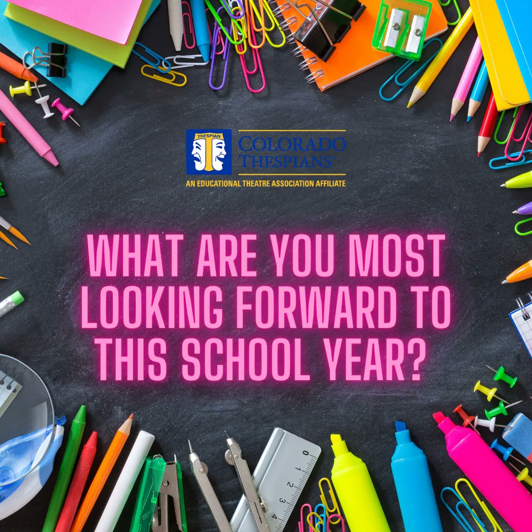 CO_Thespians's tweet photo. It's back to school time!
#backtoschool #theatre #thespians #artsed #thescon https://t.co/hTxBvhBzQX