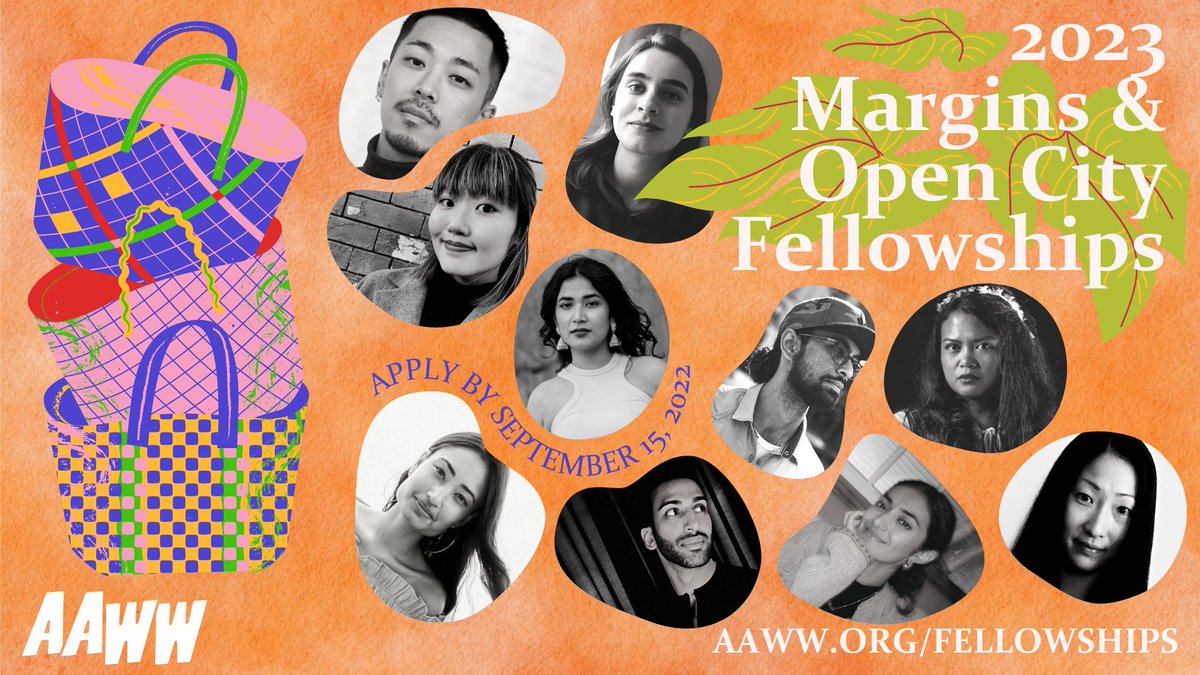 We're thrilled to open applications for our 2023 Margins &amp; Open City Fellowships! For the FIRST time, the Open City Fellowship will be open to applicants based in New York, New Jersey, and Connecticut. Learn more &amp; apply by September 15: aaww.org/fellowships 🌟