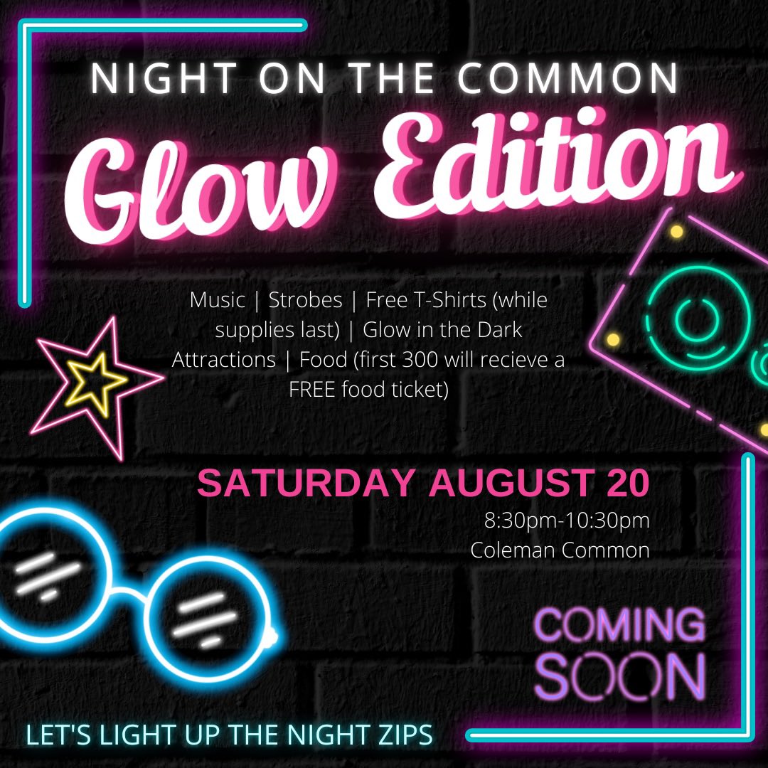 Light up the Common with us! Enjoy music, food, giveaways, &amp; more with the Department of Student Life and the FSL community.