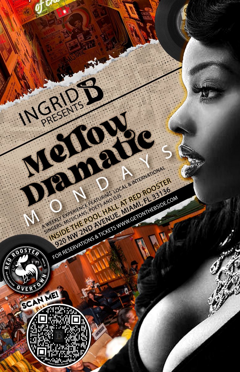 MDMMIAMI's tweet photo. TONIGHT IN OVERTOWN
All Roads Lead To
#RedRoosterOvertown 
For Our Live Music Jam Session
@MDMMIAMI
Featuring 
@NeriBoiiii &amp; Friends
Hosted By
@MsIngridB 
Music By
DJ Tillery James
FMI &amp; TICKETS https://t.co/a7zftLlGDn

All Singers, Musicians &amp; Lyricists Welcomed To Jam https://t.co/RkjQ4eWssD