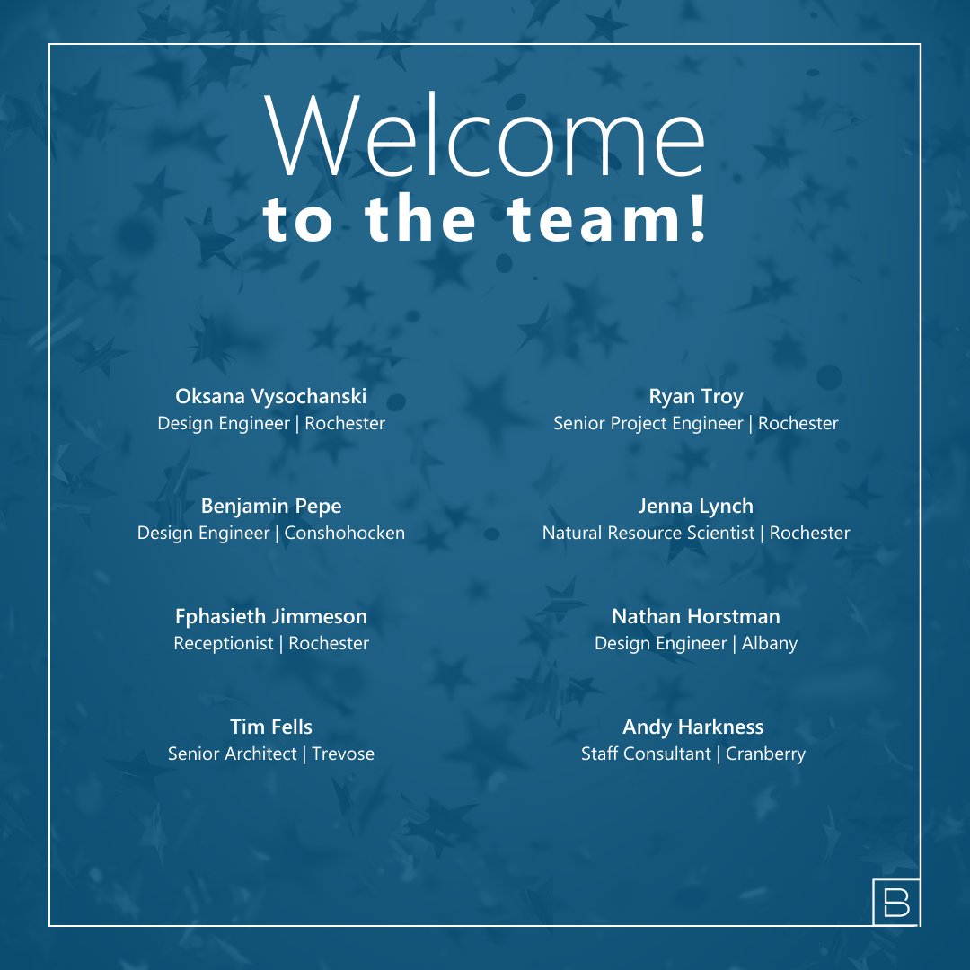 Please join us in welcoming the newest members of the team! We're excited to have all this talent join our team and look forward to the success of each individual. Welcome aboard!