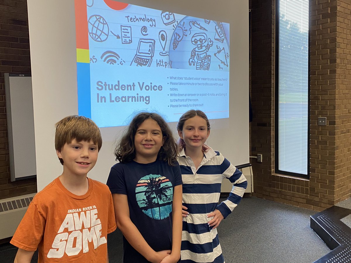 CubRunFCPS's tweet photo. What better way to learn about student voice and choice in the classroom than from… STUDENTS! Our amazing Fourth Grade Tech Crew spoke to the staff today about blended learning and how tools like @canva and @WeVideoEdu can elevate student voice. #blendedlearning #CubRunCubbies https://t.co/bEM6NUAvPc