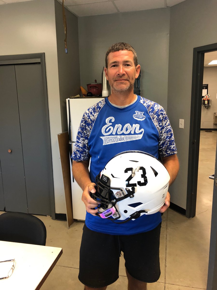 Helmet Day! Dave Rust helping with decals for #23!  BLACKSHIRTS!!