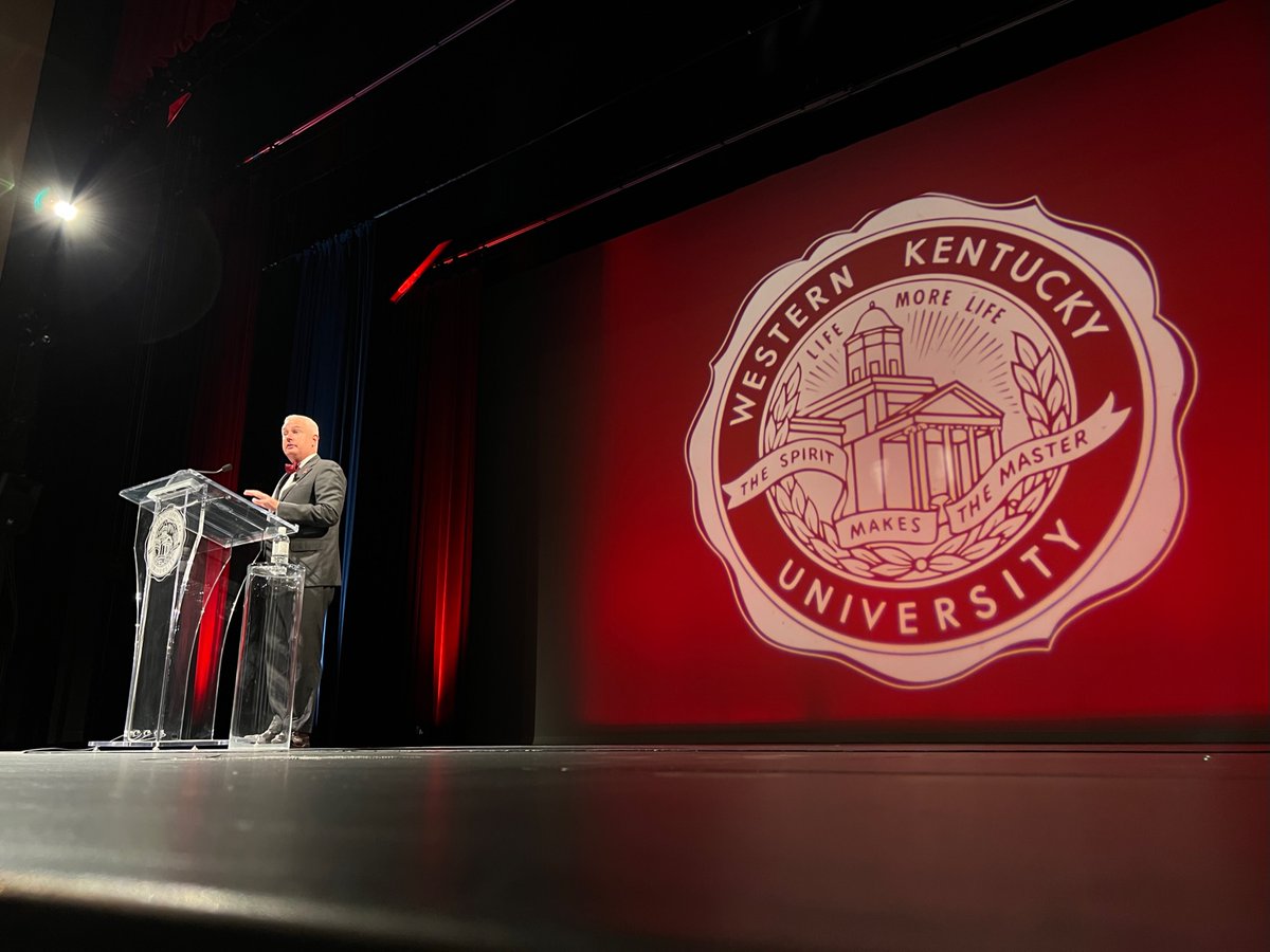wku's tweet photo. “We have raised, in the past five years, more gifts than any other five-year period in WKU’s history – $171 million, which also caps our most successful fundraising decade ever, totaling nearly $303 million.” - @caboni 

#WKU #WKUConvocation @WKUAlumni https://t.co/Cls0klEFDe