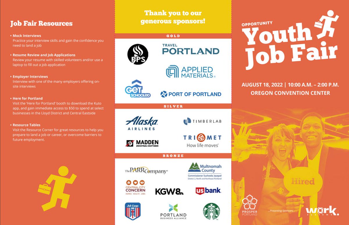 BIPOC communities and younger workers face many inequities and systemic barriers. The Portland Youth Job Fair seeks to connect job seekers to career pathways and provide resources to reduce the obstacles to successful employment: bit.ly/3vnmgcQ. #PDXJobs22