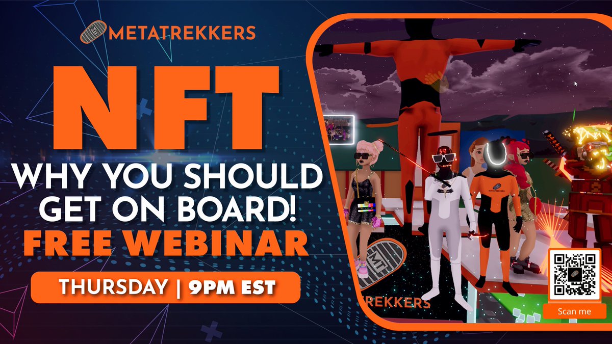 MetaTrekkers's tweet photo. COME LEARN ABOUT THE #NFTS WITH US!

In this webinar we'll discuss:
✅What are NFTs &amp; how to buy?
✅How #benefits &amp; #utility impact NFT buyers/holders
✅How to recognize a good NFT project &amp; avoid scams
✅Why are NFTs important for the #future?

Register at the link in our Bio! https://t.co/d2nW0kBDqH