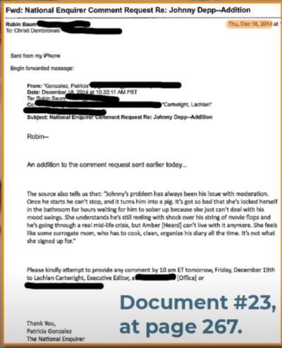 twistandshout77's tweet photo. Holy crap! This is terrifying. A source spilling so called dirt on Johnny Depp to the National Enquirer way back in 2014! 😱 Amber Heard was laying the groundwork for the hoax by having a trail of bad press about him. That’s the exact tactic she used during the trial! https://t.co/tefSNcztGq