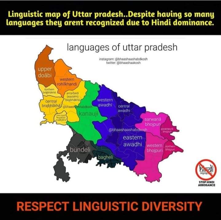 knowyourroots_'s tweet photo. Make #BrajBasha #Awadhi #Bhojpuri #Bundeli official in Uttar Pradesh.

#MakeMyLanguageOfficial https://t.co/TR3SeffgBV