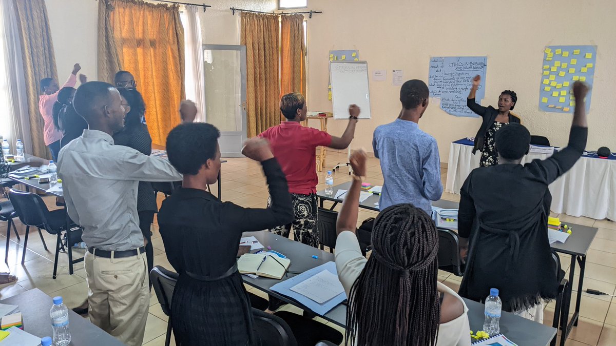Ndikemma's tweet photo. With my colleague @InezaPascaline,we had leading an amazing session about #EthicsInBusiness &amp; #OnlineInteraction,it was a really time search to showcase the new DC the best way they need to put in the place for assuring their future happiness, hopefulness, respect,1/3 @DOTRwanda https://t.co/zmJ0G7Dfln