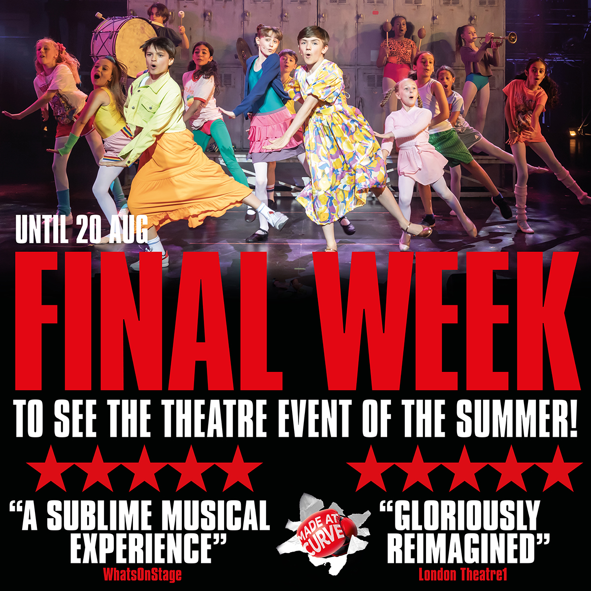 Just 6⃣ performances left of our five-star #MadeAtCurve production of Billy Elliot the Musical.

📅Best availability 👉 Wed 17 Aug 2.15pm so be quick to book your tickets now to catch this 'flat-out masterpiece' only at Curve until Sat 20 Aug 👇

curveonline.co.uk/whats-on/shows…