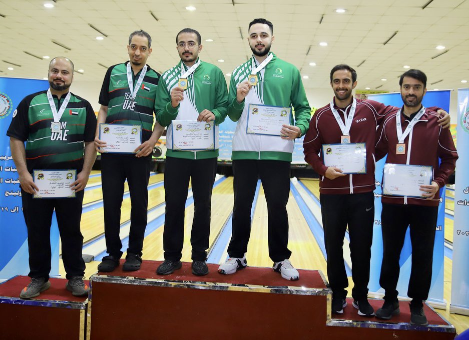 SAUDIBOWLING's tweet photo. 🏆🥇🏆
نتائج  مسابقة زوجي الرجال ضمن منافسات 
#البطولة_العربية_العاشرة_للرجال 
المركز الأول : عبدالرحمن الخليوي و سلطان المصري 🥇🇸🇦
المركز الثاني : نايف عقاب ومحمود العطار  🥈🇦🇪
المركز الثالث : يوسف الجابر وجاسم المريخي 🥉🇶🇦
 
 #البولينج_ممتعه 
🎳🎳🎳 https://t.co/eive96iwah
