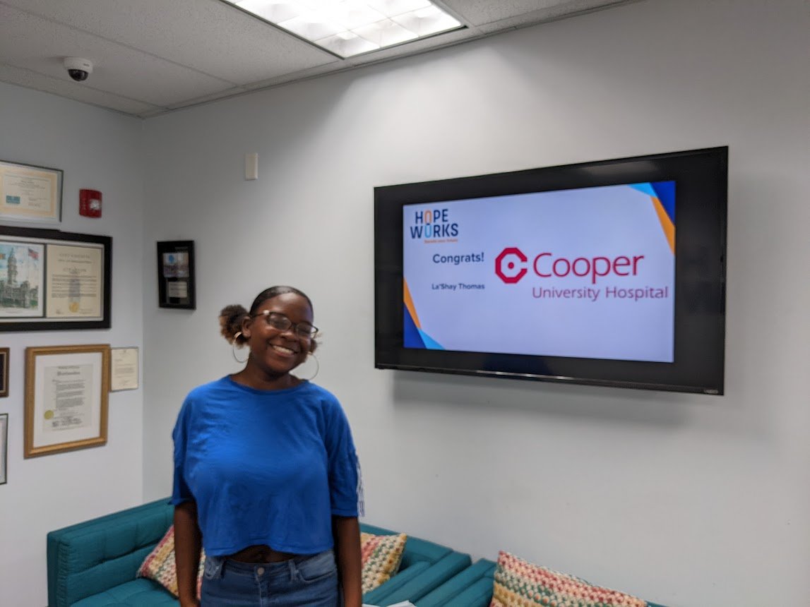 Congratulations to GIS intern La'Shay who was recently hired in a new position with <a href="/CooperHealthNJ/">Cooper University Health Care</a>! If you remember a few months ago we also highlighted La'Shay for getting her high school diploma as well 🎓
 
What a year! Congratulations 🎉🎉🎉