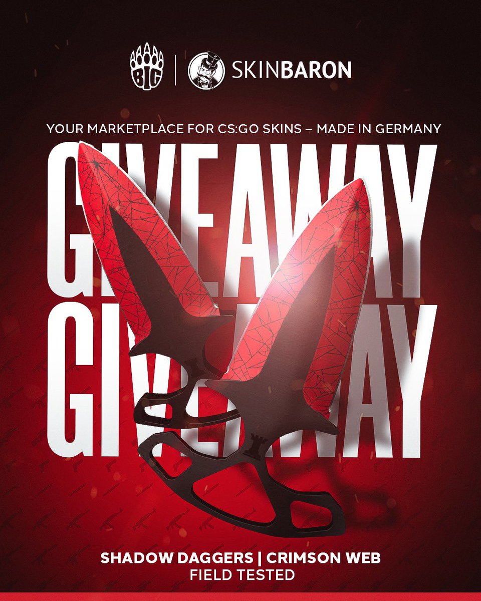 ᵂᴱᴿᴮᵁᴺᴳ
The player break is soon over so I am giving away these Shadow Daggers to celebrate! 🥰 
To enter: 

🔁 Retweet
✅ Follow @zanaCSGO, <a href="/SkinBaronEN/">SkinBaron.com</a> &amp; <a href="/BIGCLANgg/">BIG</a> 
👋 Tag a friend

I will draw the winner on the 22nd of August. GL everyone!! ✌🏼