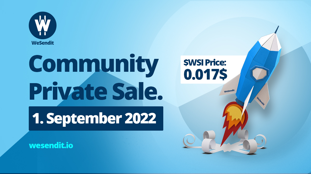 Hello Dear WeSendit Family!❤️We hope you had a good start into the new week. Only 16 days left and our Private Community Sale will start. Like, if you are excited too? 😎 

#wsi #privatesale #token #bigdata #cryptocurrency #swiss 🇨🇭