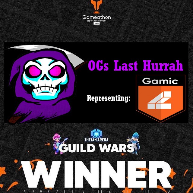 Gameathon <a href="/ThetanArena/">Thetan Arena</a> Guild Wars Champions! 🔥🔥🍻
Brilliant first edition. Hopefully the next one will be crazier. GGWP everyone!!! 🫶

<a href="/GGUBOH/">•NoOne• | GIDEON</a> <a href="/GsKillerSquad/">KillerSquad</a>  @AfriGuild @afriverse_guild <a href="/OneSnapEsports/">OneSnap Esports</a> <a href="/ampverseguild/">AMP Guild</a> @Francesca_M2 <a href="/SC_eSports_/">StakeCube eSports</a> <a href="/BGH_DAO/">BabyMoon Gaming House</a> <a href="/Sanbox_/">Sanb0x</a> @n0acls #NFTs