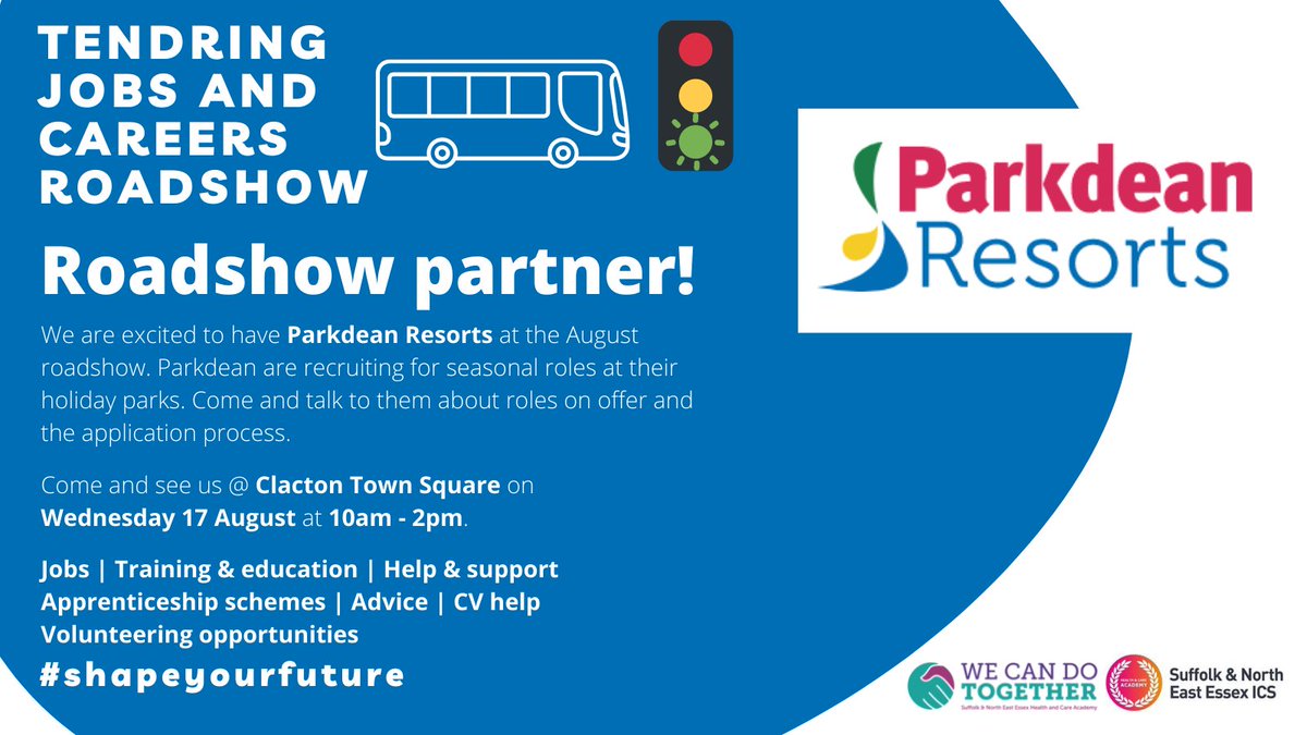 CanDo_Together's tweet photo. New partner alert!!

Parkdean Resorts are still recruiting for seasonal roles and have lots of benefits to offer people once they are part of the team.

Come along to #Clacton town centre on this Wednesday to find out about the roles on offer &amp; how to apply. 

#jobseekers https://t.co/721tY1frx7