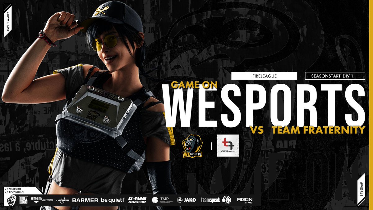 WeSports_Main's tweet photo. - Seasonstart -
@FireLeagueDE | #R6S

Und schon geht es für unser frisch gebackenes Mainteam in die Vollen!
Der erste Matchday geht gegen:
🆚@Fraternity_Org
⏰18.00 Uhr
 🎙 https://t.co/Hdp2ps8Zla
GLHF - #WeSHYPE #WeSP0WER

#WeSTeam:
@MOuwner
@Viiroxx
@AnomST_
@Cloudy_R6
@D7_r6s https://t.co/q36W0Oi9Ut