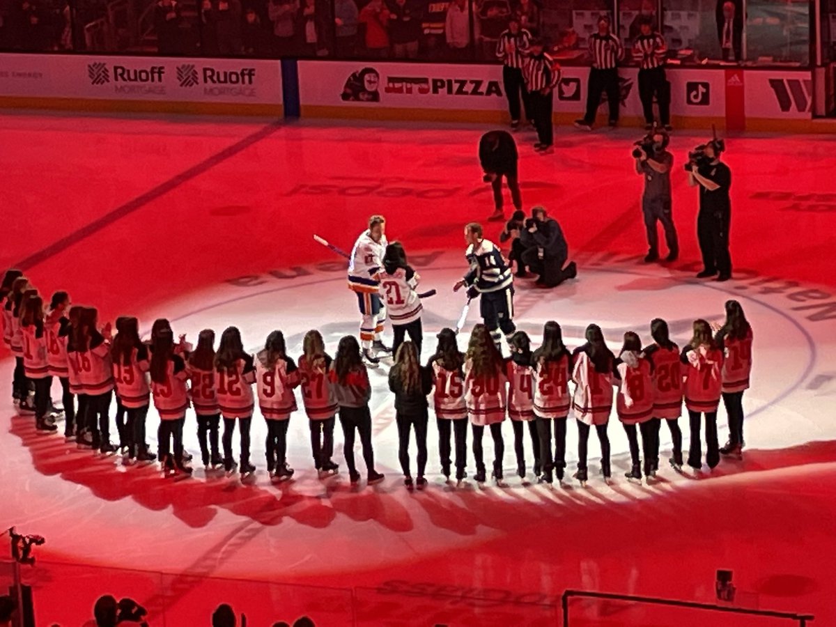 absolutbeamer's tweet photo. @F1RETHECANNON @NationwideArena My son with Roslovic, Dubi buying a round at a concert, OSU women’s hockey team after they won it all https://t.co/kL88uLnS9H