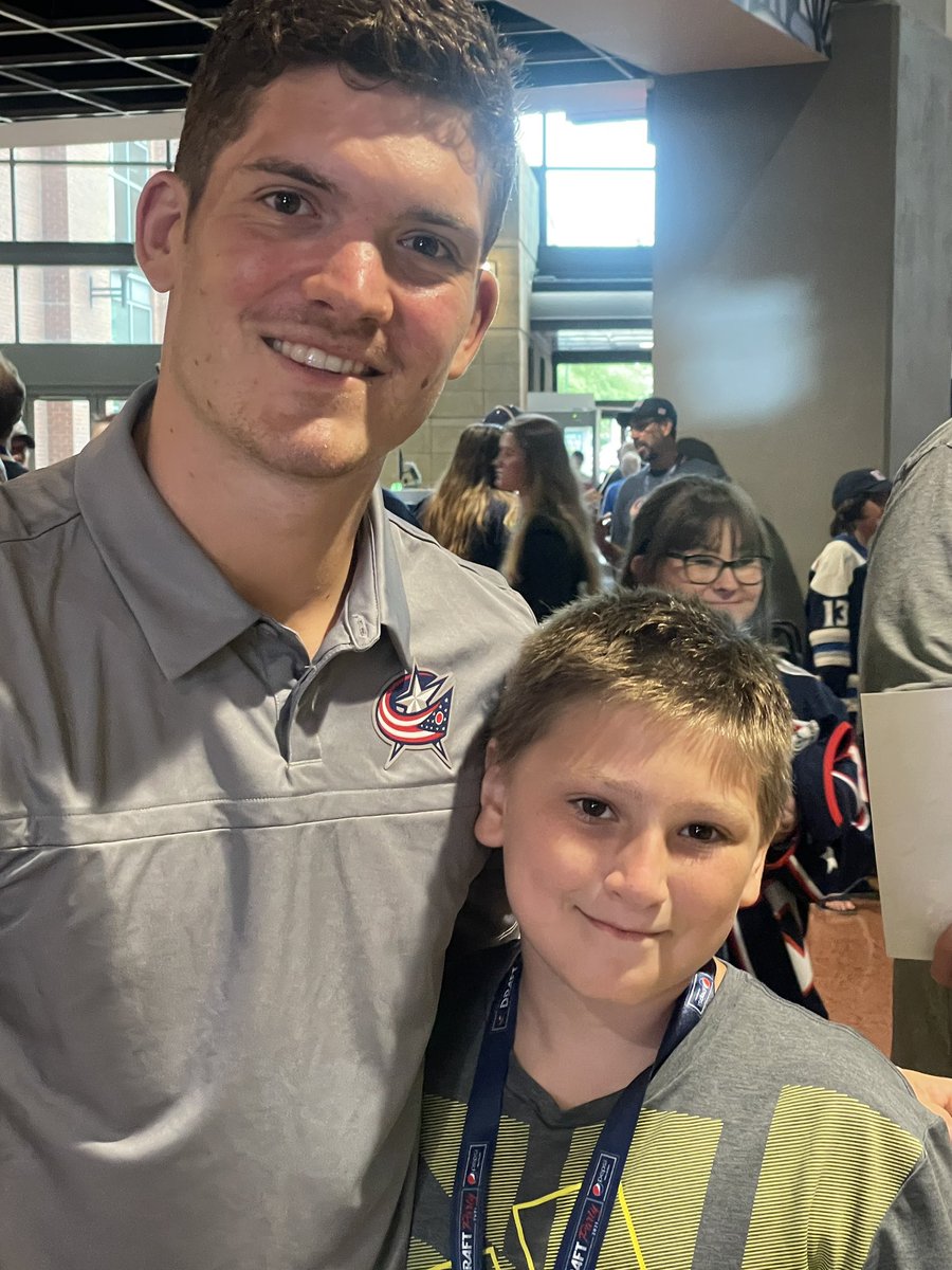 absolutbeamer's tweet photo. @F1RETHECANNON @NationwideArena My son with Roslovic, Dubi buying a round at a concert, OSU women’s hockey team after they won it all https://t.co/kL88uLnS9H