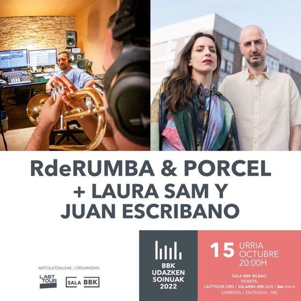 Laura Sam (@laurasamsoy) on Twitter photo El 15 de octubre presentaremos por primera vez nuestro disco en una sala en Bilbao. Será un directo especial por muchas razones que ya os contaré, pero sobre todo porque compartiremos escenario con <a href="/Rderumba_real/">RdeRumba_real</a> y @carlosporcelmusic
Entradas: seetickets.com/es/event/r-de-…
<a href="/JuanWAS/">Juaи Escгוьапо 🔻</a> 🌊 El 15 de octubre presentaremos por primera vez nuestro disco en una sala en Bilbao. Será un directo especial por muchas razones que ya os contaré, pero sobre todo porque compartiremos escenario con <a href="/Rderumba_real/">RdeRumba_real</a> y @carlosporcelmusic
Entradas: seetickets.com/es/event/r-de-…
<a href="/JuanWAS/">Juaи Escгוьапо 🔻</a> 🌊
