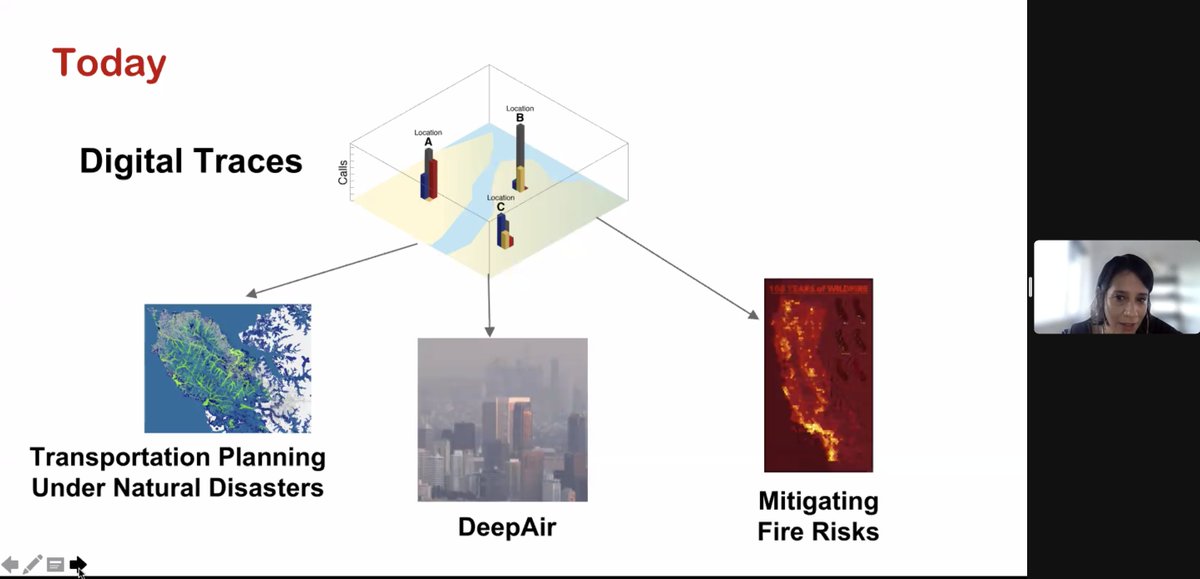 HumanitarianSys's tweet photo. Invited speaker Marta Gonzalez @martikagv from UC-Berkeley shared three projects that leverage digital traces for transport planning under natural disasters, assessing air quality, and modeling mitigation for fire risks @kdd_news #KDD2022  #DatadrivenHumanitarianMapping https://t.co/G5z2HaHi0K