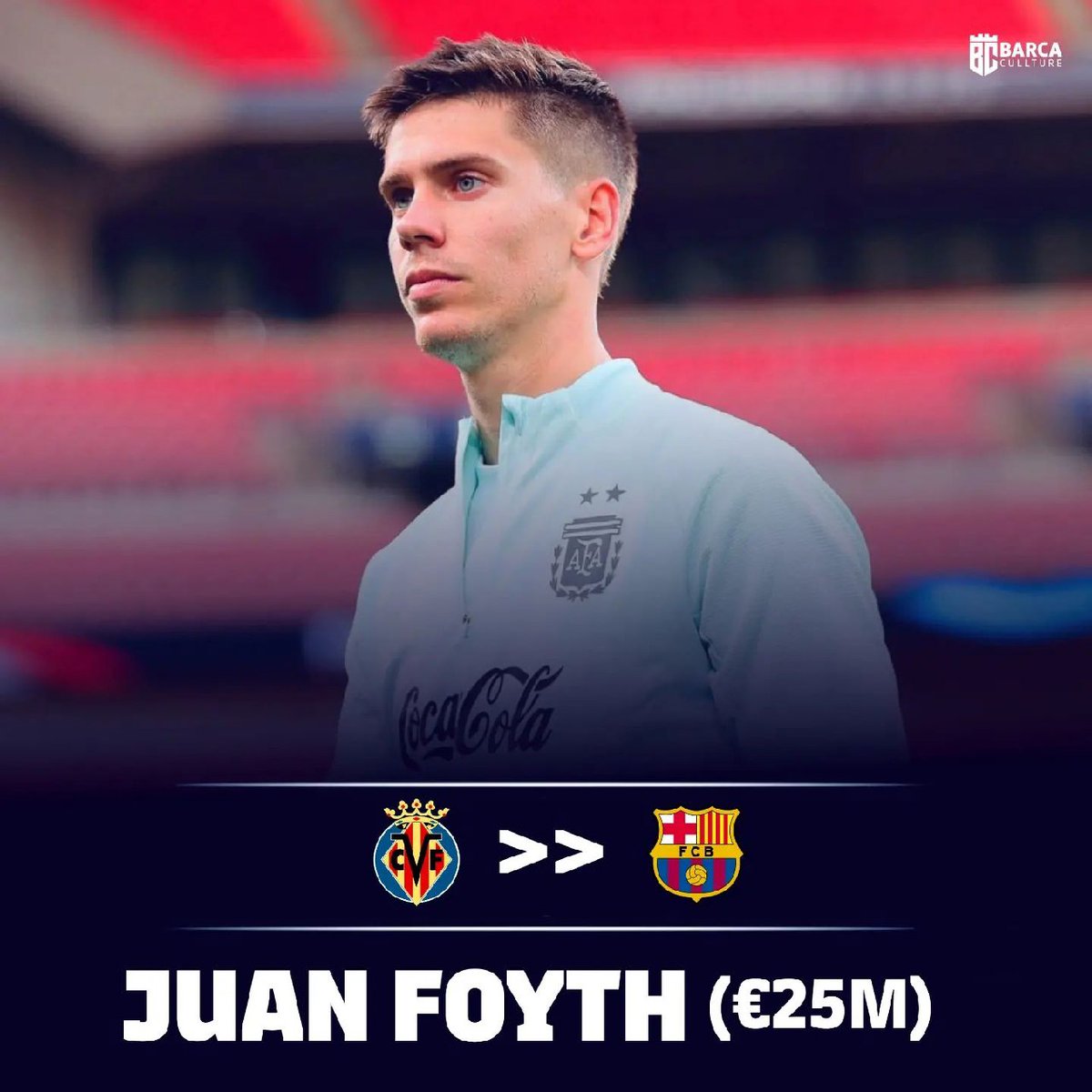 ✍️ Gerard Romero 🔷 Xavi Hernandez şəxsən Juan Foyth'un Barça'ya keçidini istəyib. Villarreal CF argentinalı müdafiəçi üçün 25 milyon avro istəyə bilər. #FCBAZFAN