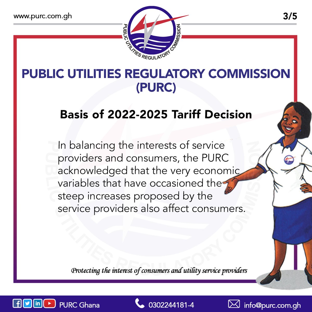 PURC_Ghana's tweet photo. Basis of the 2022-2025 Major Tariff Decision. https://t.co/EWOs9xc3qv