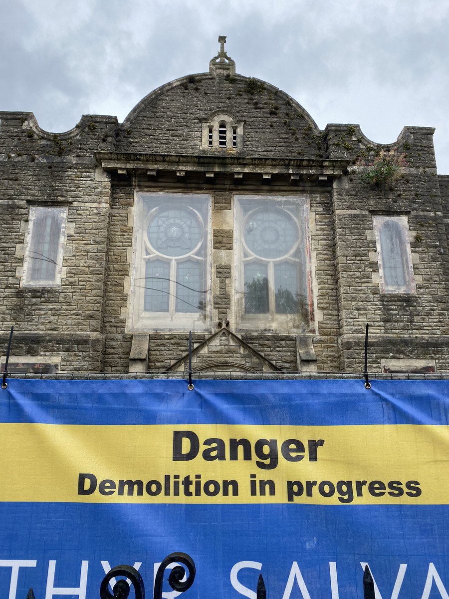 melangellcadle's tweet photo. @CPJElmore @huw4ogmore I cannot believe that Trinity Chapel in Pencoed is being demolished. Where are our councillors? This building is a gem; beautiful windows, lovely original ironwork and a unique style. Why is this being allowed in the heart of Pencoed? Save it! Now! https://t.co/MFsGGBjIZi