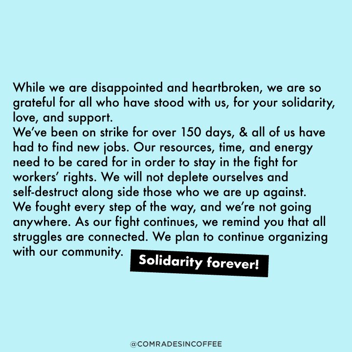 We have a big update to share with you all! ✊ 

#ComradesInCoffee #AllStrugglesUnited