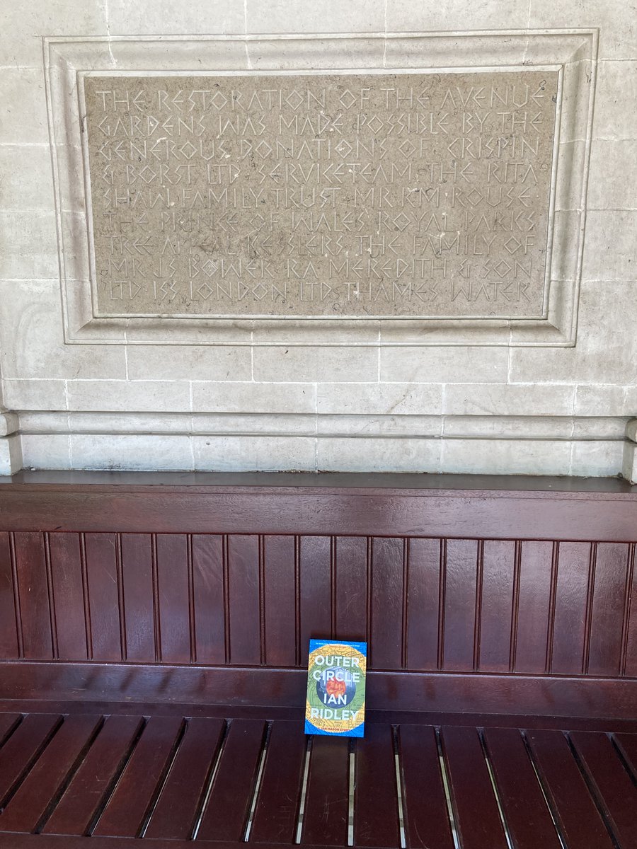 IanRidley1's tweet photo. #OuterCircle begins the day after #London2012 closes and this is the first page. And this is that covered shelter at the top of Avenue Gardens in #RegentsPark where I left a book this morning... https://t.co/tJFCPcbRhR