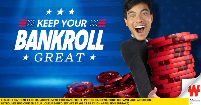 Winamax's tweet photo. 📈 La campagne commence ce soir ! Rejoignez @LeVietF0u dès 20h sur notre chaîne Twitch pour la première session de #KeepYourBankrollGreat.

🎁 Gagnez des goodies et de quoi booster vos bankrolls en pronostiquant celle de Pierre sur @WamPoker ➡️ https://t.co/oHD9ECMV4Y