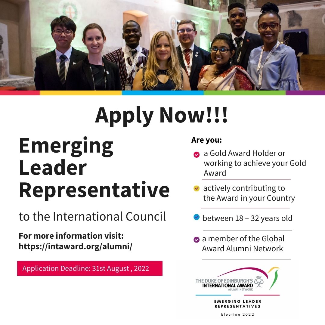 Are you a Gold Award Holder between 18-32? Are you passionate about @intaward & would like to represent the voice of young people in your region? Application are now open for Emerging Leader Representatives to the International Council via @IntawardAlumni: intaward.org/alumni/