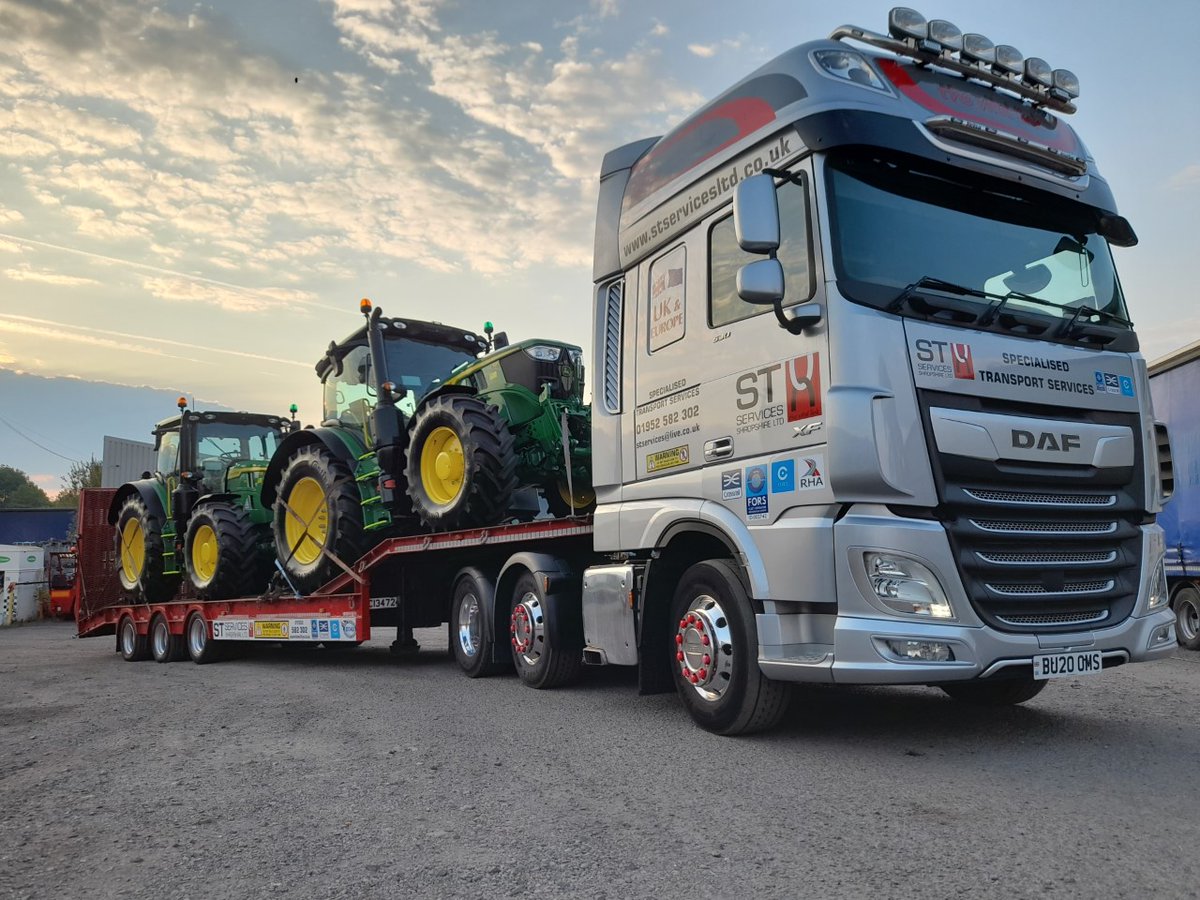 Proud to be delivering these 🚜🚜today for <a href="/RVTractors/">Rea Valley Tractors</a> 🚚#johndeere #shropshire #transportation #supportlocal