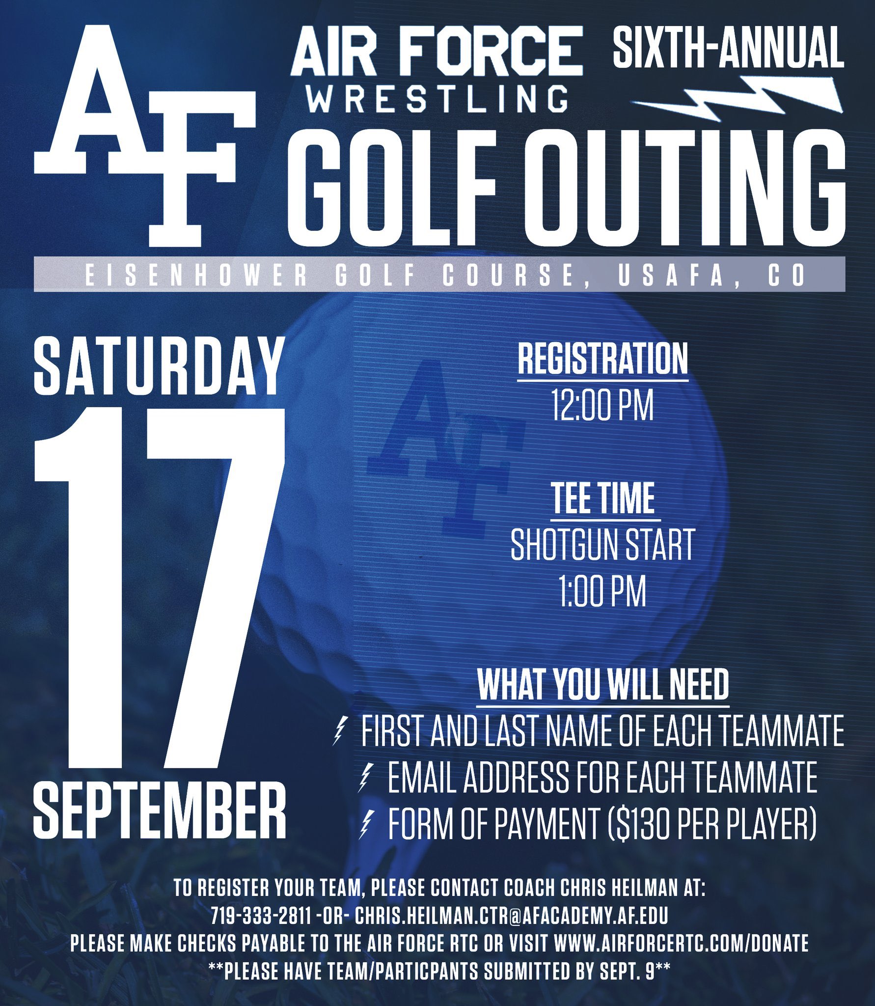 Air Force Wrestling on Twitter "Join us at Eisenhower Golf Course