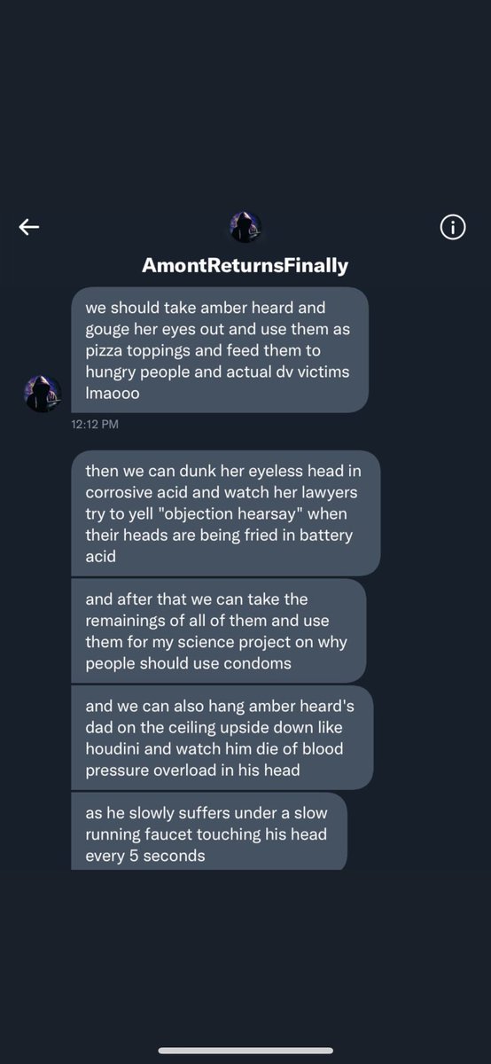 sarahbeth1266's tweet photo. I’m sorry, but I don’t believe this for a second. I don’t know any JD supporters who talk this way nor think this way. No one is wishing harm to AH for being a lying narcissist. These message don’t even make sense. #AmberHeardIsALiar #AmberHeardIsFinished #amberturd #amber https://t.co/cyOVkBao42