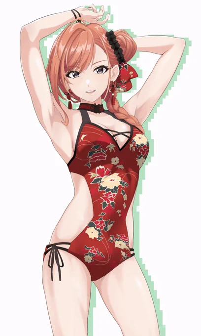 去年の謎チャイナ水着の夏葉も描いてます(再掲) 