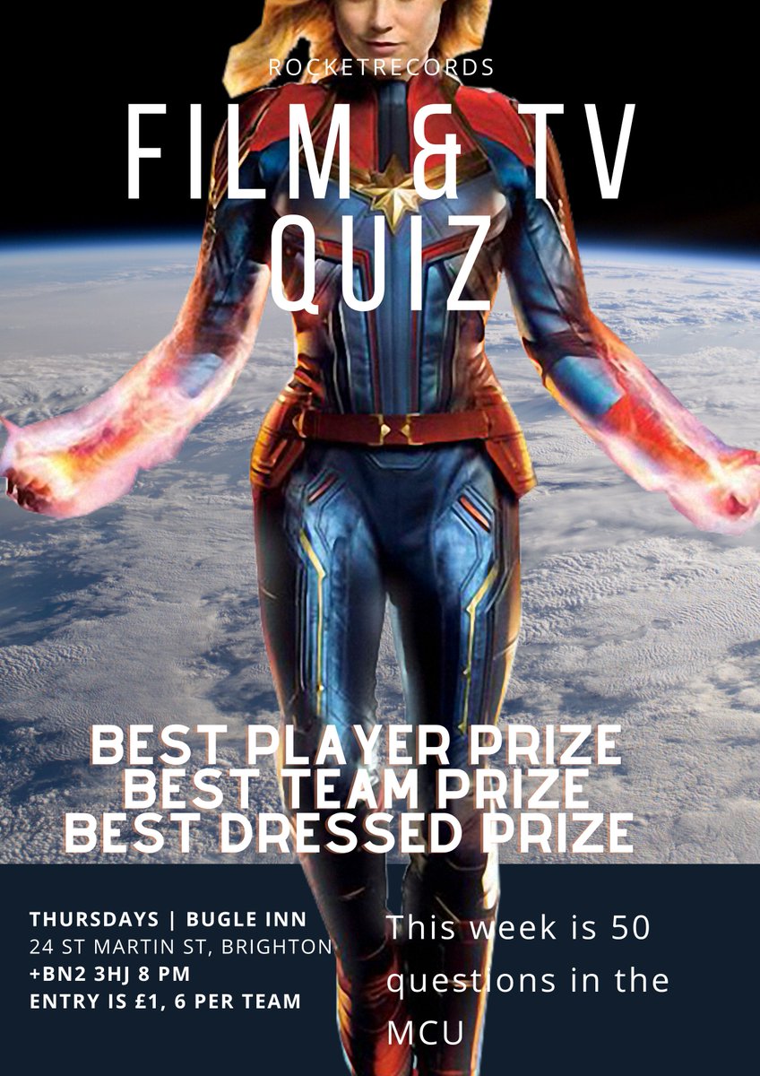 In #brighton every #thursday #Quiz #FilmTwitter #MarvelStudios #MCU #Thor #captainmarvel