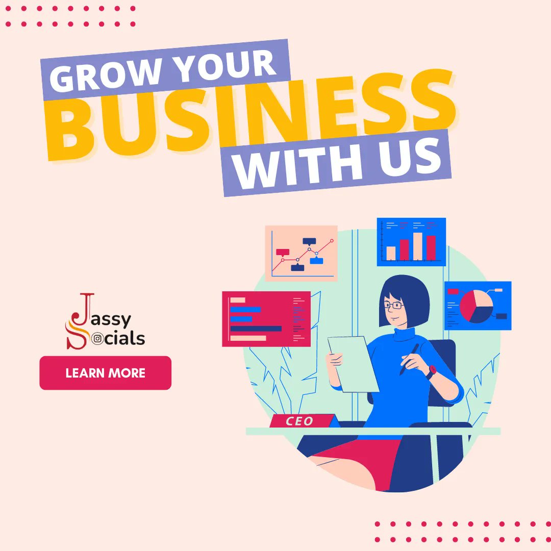jassysocials's tweet photo. Business growth is one of the most important things that you can do to make sure that your business is successful.  📈

𝐁𝐮𝐭 𝐲𝐨𝐮’𝐫𝐞 𝐬𝐭𝐮𝐜𝐤. 
𝗚𝗥𝗢𝗪 𝗪𝗜𝗧𝗛 𝗨𝗦!

#socialmediamarketingservices #socialmediabusiness #socialmediamanager #socialmediamarketing https://t.co/JQgwXdvimH