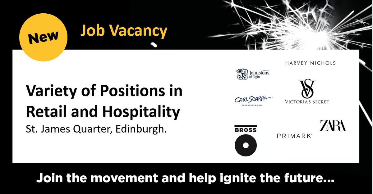 EdinburghFuse (@fuseedin) on Twitter photo St James Quarter has lots of exciting opportunities in retail and hospitality.
Whether its a passion for fashion or a love of all things food and drink there is something for you.
Follow the link: edinburghfuse.com/job-vacancies OR email: hello@edinburghfuse.com for more information. St James Quarter has lots of exciting opportunities in retail and hospitality.
Whether its a passion for fashion or a love of all things food and drink there is something for you.
Follow the link: edinburghfuse.com/job-vacancies OR email: hello@edinburghfuse.com for more information.