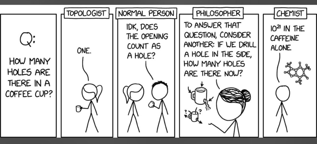 cosmoscombine's tweet photo. Who do you think is correct ?
#question #brain #topology #normal #Philosophy #Chemistry #science #people #coffee #hole #one #think #answer #picture #many #cup #fact #interview #photo #web #logic #thinking #guru #teach #study #Best #avgt https://t.co/10uFvEMdJT