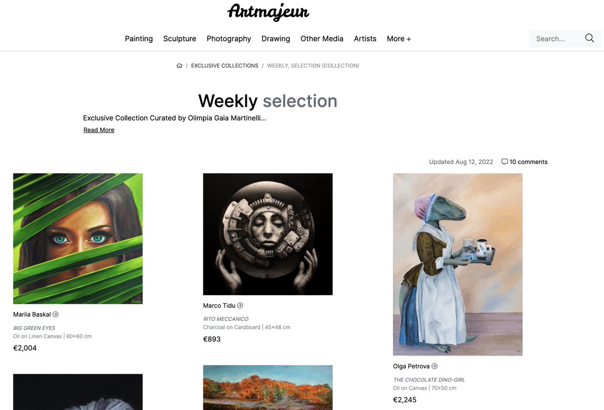 Super psyched about my Chocolate Dino-Girl having been chosen for the latest Weekly selection curated by <a href="/artmajeur/">ArtMajeur</a> ❤️