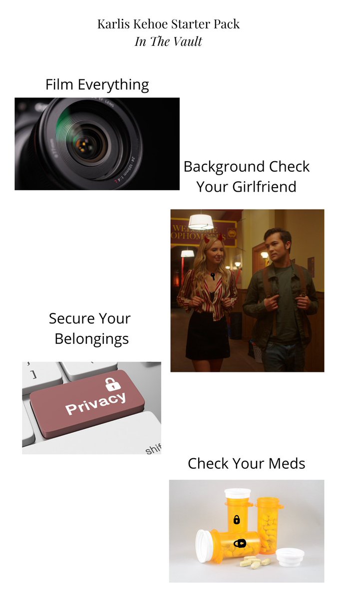 Karlis is back In The Vault &amp; this starter pack could be his secret to survival.

@inthevaultshow drops Thursday, August 18th, starring <a href="/ClaudiaLeeLive/">Claudia Lee</a> @audreywhitby <a href="/CalebCastille/">Caleb Castille</a> <a href="/paulkarmiryan/">Paul Karmiryan</a> <a href="/TGranaderos/">Timothy Granaderos</a> <a href="/MissJuliaKelly/">Julia Kelly</a> <a href="/iamtaylorgray/">Taylor Gray</a> <a href="/sadiekuwano/">sadie on the internet</a> @AriMandi <a href="/MarkusSilbiger/">Markus John</a>