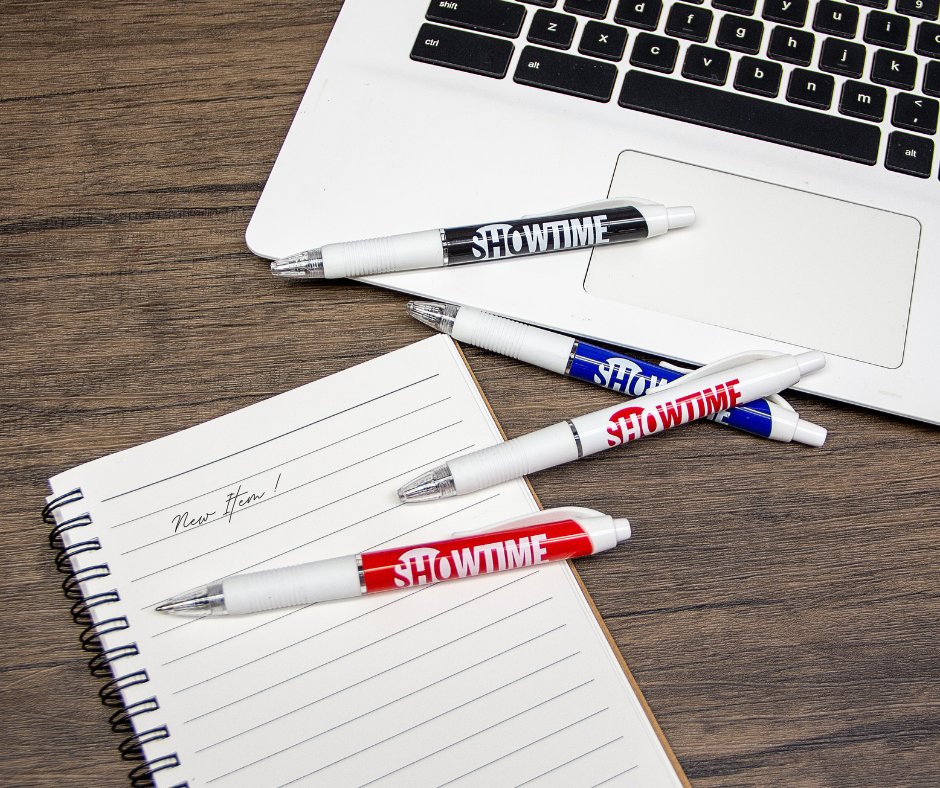 GoldBondInc's tweet photo. It's time for your clients to update their pens!
Our #SHOWTIME is a show stopper with its white ribbed gripper and matching plunger and clip. Its best feature is the broad high gloss barrel- designed for a large imprinting area!
#goldbondinc #promogoods #promotionalproduct https://t.co/F2xy8NHkWH
