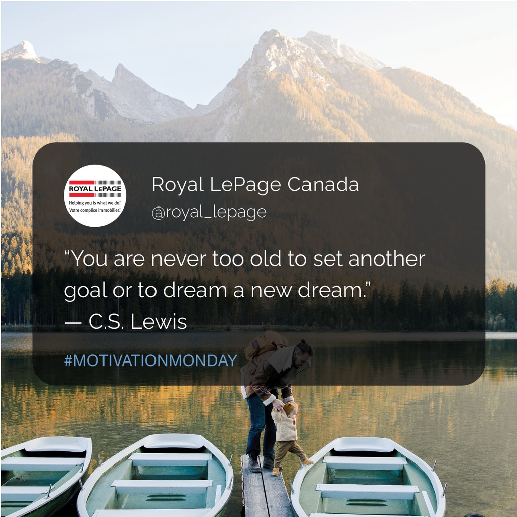 Royal_LePage's tweet photo. "You are never too old to set another goal or to dream a new dream."
— C.S. Lewis ✨🥰🫶

#RoyalLePage  #MotivationMonday #Inspiration https://t.co/CEfXwrHywN