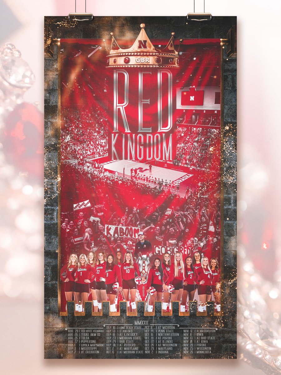 a volleyball realm unlike any other,
in a sea that shines scarlet red,
where a nation of huskers rule,

welcome to the ♪ REDDDD KINGDOM ♪