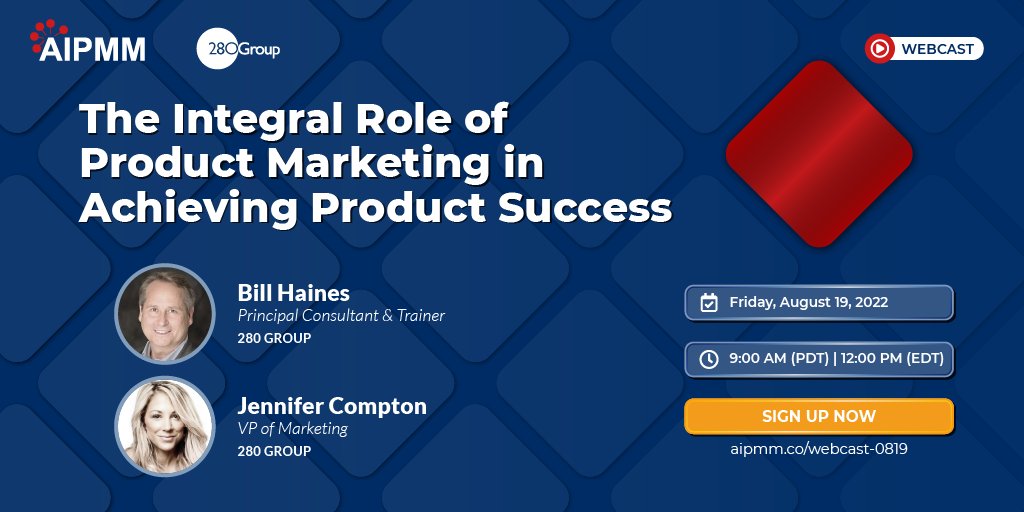 aipmm's tweet photo. From the earliest concept to product retirement, the roles of the #ProductManager and the #ProductMarketingManager are closely linked.

Explore how PM and PMM skills and tools work together to enhance product initiatives with experts from the 280 Group. https://t.co/bkySbmxGn6 https://t.co/rUTY8QVglF