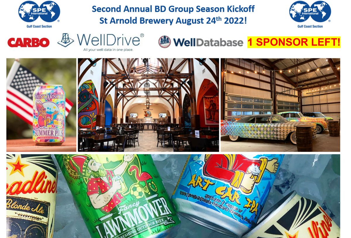 welldatabase's tweet photo. The @SPEGCS #businessdevelopment Kick Off is 8/24, today is the last day for early bird pricing ($15) so get after it! Beer pong brought to you by yours truly.

Register now https://t.co/Trz5VZixHl See you there! 

#oilandgas #houston #starnoldsbrewery #energyintransition #energy https://t.co/2Mg9EicDXf