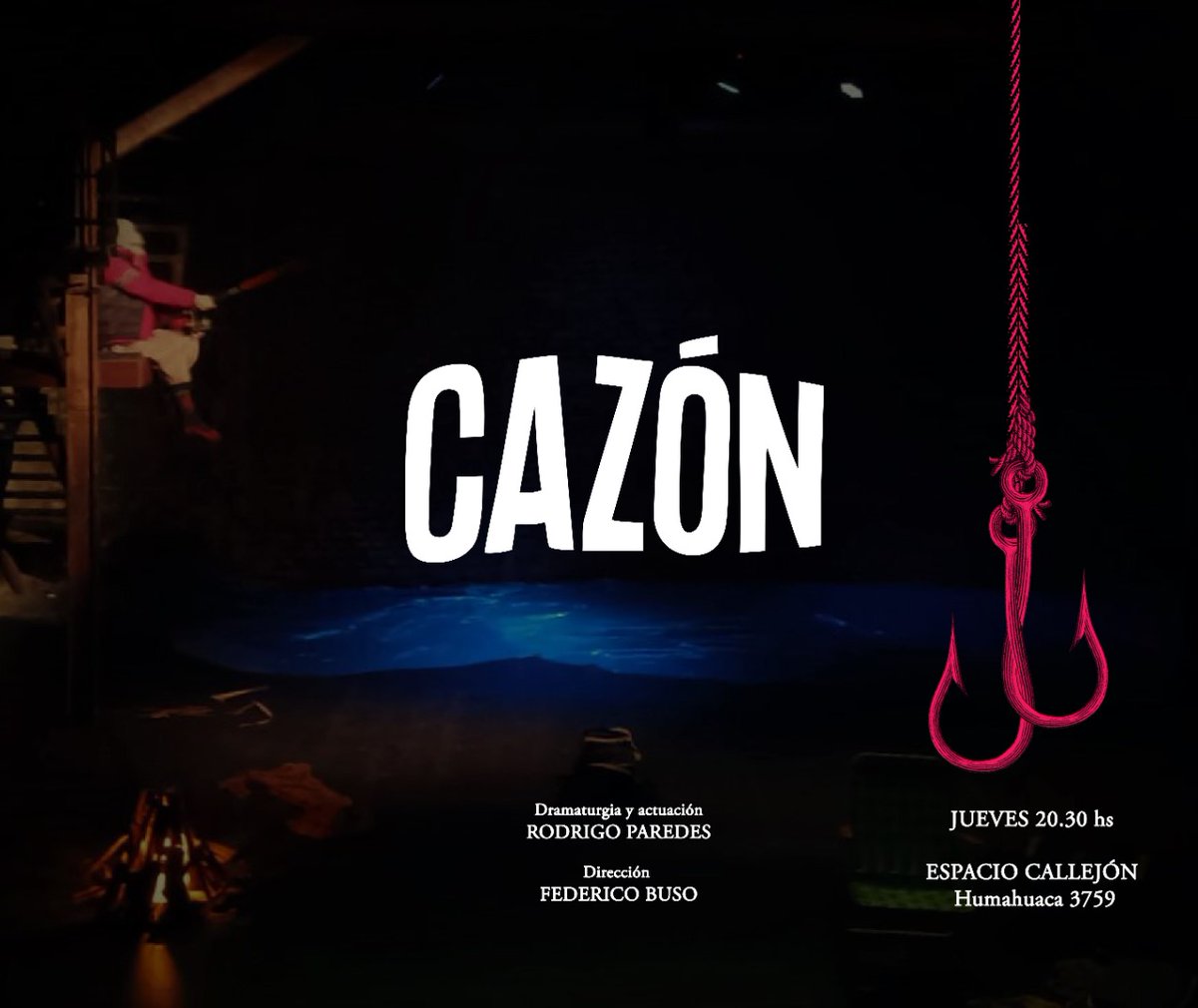 CazonObra's tweet photo. Quedan dos jueves para ver #Cazon, en Espacio Callejón. 
En una ambiente mágico creado por @Energia_jose
y Sebastián Francia. 

https://t.co/hkfd9dtlkJ https://t.co/OV4TrVRqlA