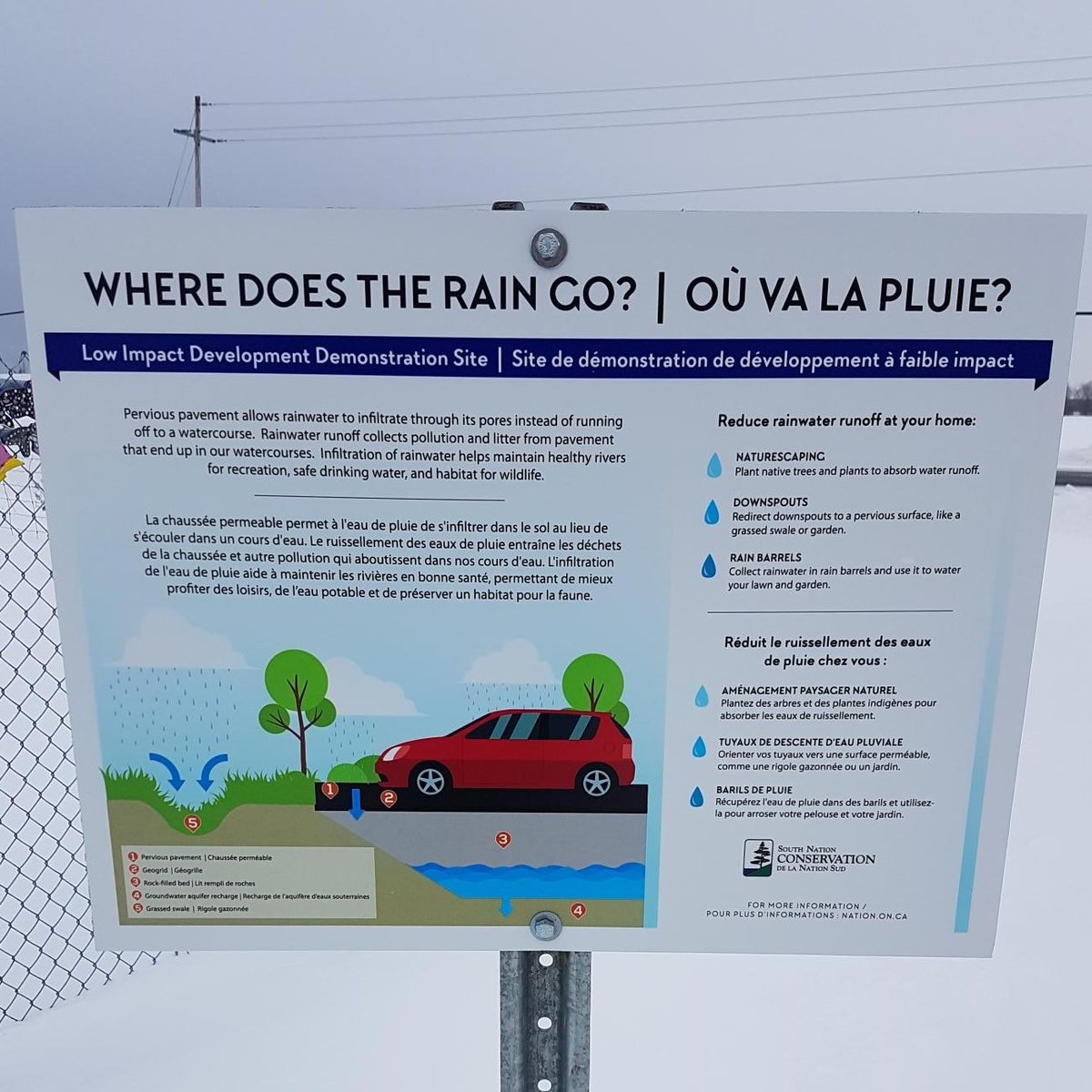 SouthNationCA's tweet photo. #LowImpactDevelopment is a sustainable approach to development and #stormwater management that mimics the natural movement of water in order to better manage stormwater, rainwater and urban runoff at the source. Check out this permeable parking lot at our head office in Finch! https://t.co/sPqWSCEKK4