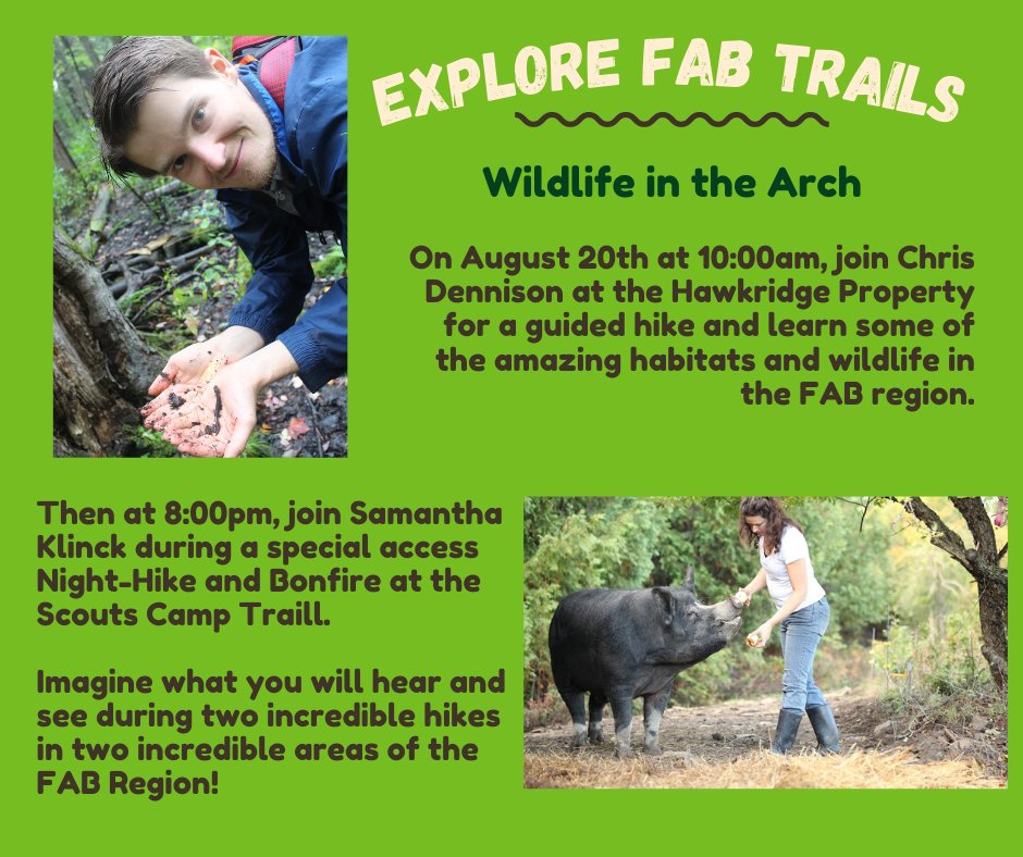 The Explore FAB Trails event is happening this week!

Join us for two incredible guided hikes this Saturday and learn more about the unique habitats and wildlife of the FAB Region 🐸🌲🐞

To register and learn more, please visit: eventbrite.ca/e/explore-fab-…